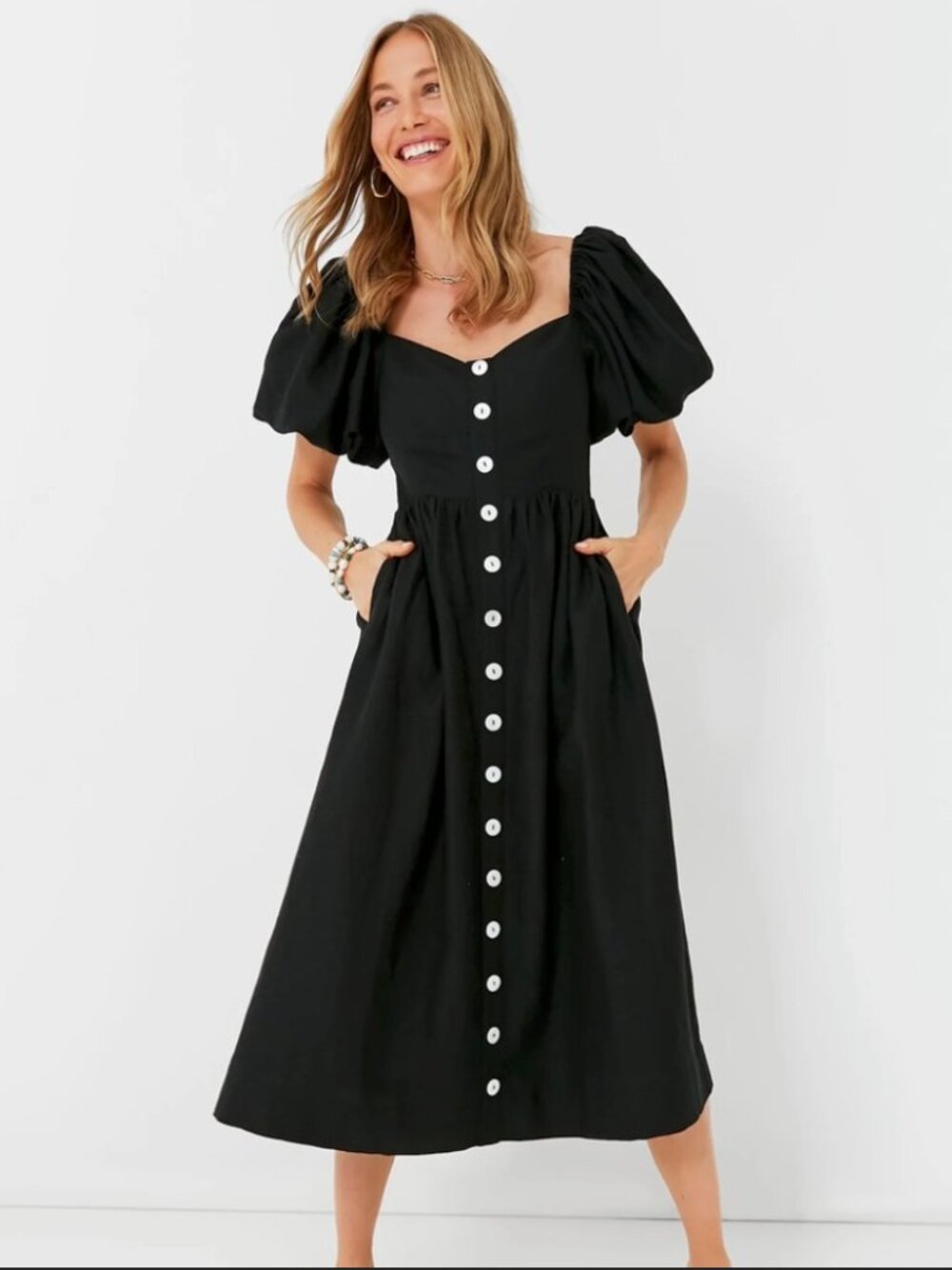 Tuckernut POMANDER PLACE Black Alexis Midi Dress Size M - Worn Once